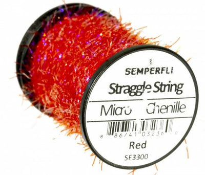 Semperfli Straggle String Micro Chenille Red Chenilles, Body Materials