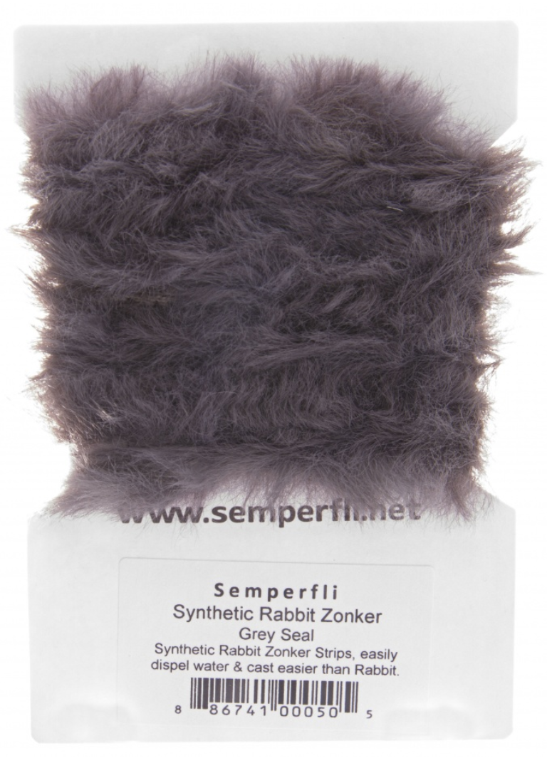 Semperfli Synthetic Rabbit Zonker Grey Seal Chenilles, Body Materials