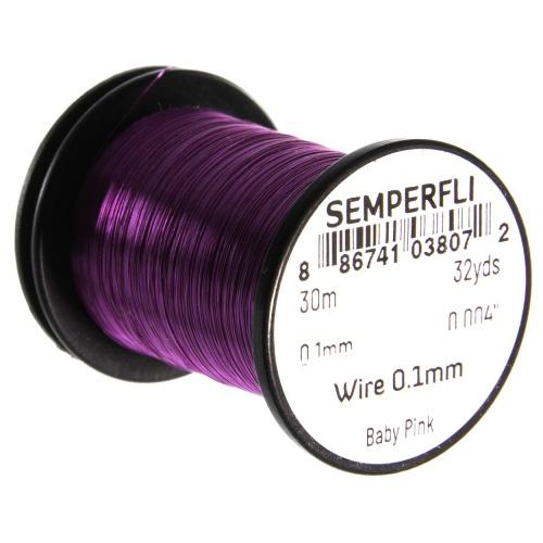 Semperfli Tying Wire 0.1mm Baby Pink Wires, Tinsels