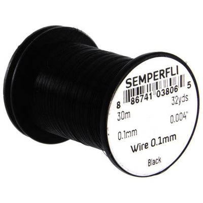 Semperfli Tying Wire 0.1mm Black Wires, Tinsels
