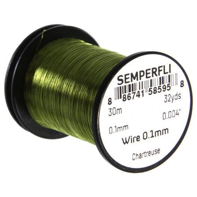 Semperfli Tying Wire 0.1mm Chartreuse Wires, Tinsels