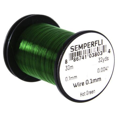 Semperfli Tying Wire 0.1mm Hot Green Wires, Tinsels