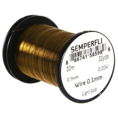 Semperfli Tying Wire 0.1mm Light Gold Wires, Tinsels
