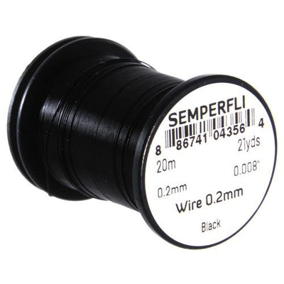 Semperfli Tying Wire 0.2mm Black Wires, Tinsels