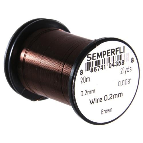 Semperfli Tying Wire 0.2mm Brown Wires, Tinsels