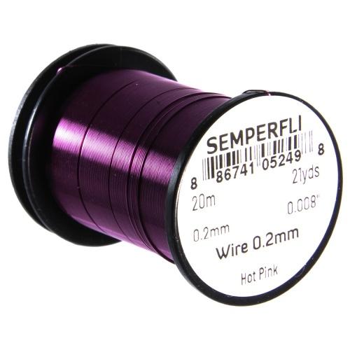 Semperfli Tying Wire 0.2mm Hot Pink Wires, Tinsels
