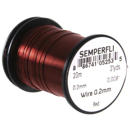 Semperfli Tying Wire 0.2mm Red Wires, Tinsels