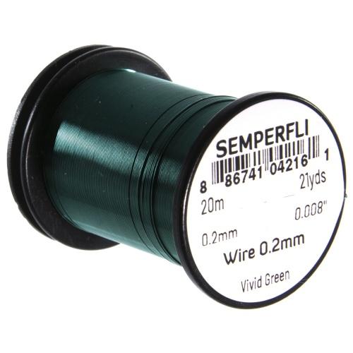 Semperfli Tying Wire 0.2mm Vivid Green Wires, Tinsels