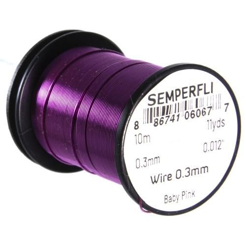 Semperfli Tying Wire 0.3mm Baby Pink Wires, Tinsels