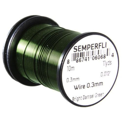 Semperfli Tying Wire 0.3mm Bright Damsel Green Wires, Tinsels