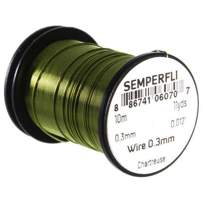 Semperfli Tying Wire 0.3mm Chartreuse Wires, Tinsels