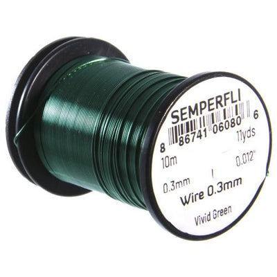 Semperfli Tying Wire 0.3mm Vivid Green Wires, Tinsels