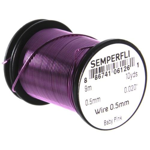 Semperfli Tying Wire 0.5mm Baby Pink Wires, Tinsels