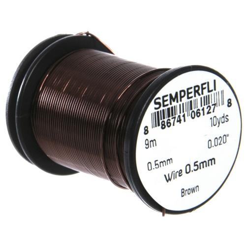 Semperfli Tying Wire 0.5mm Brown Wires, Tinsels