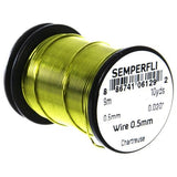 Semperfli Tying Wire 0.5mm Chartreuse Wires, Tinsels