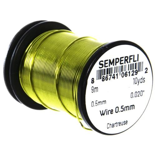 Semperfli Tying Wire 0.5mm Chartreuse Wires, Tinsels