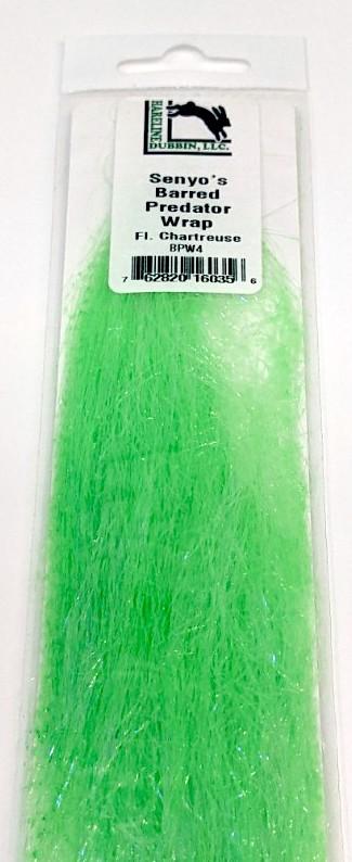 Senyo's Barred Predator Wrap #4 Fl. Chartreuse UV Chenilles, Body Materials
