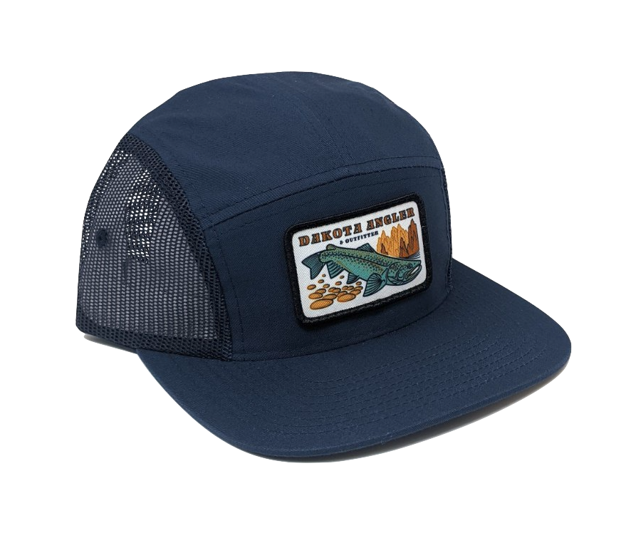 Shop Logo Patch 5 Panel with Mesh Cap (C20-CTM) Navy Hats, Gloves, Socks, Belts