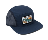 Shop Logo Patch 5 Panel with Mesh Cap (C20-CTM) Navy Hats, Gloves, Socks, Belts