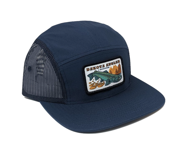 Shop Logo Patch 5 Panel with Mesh Cap (C20-CTM) Navy Hats, Gloves, Socks, Belts