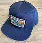 Shop Logo Patch Cotton Snapback Cap (c55-CT) Navy Hats, Gloves, Socks, Belts