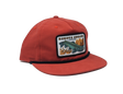 Shop Logo Patch Nylon Pinch Front Snapback Cap (C55-N) Rust/Black Hats, Gloves, Socks, Belts