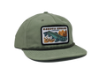 Shop Logo Patch Nylon Pinch Front Snapback Cap (C55-N) Sage/Olive Hats, Gloves, Socks, Belts