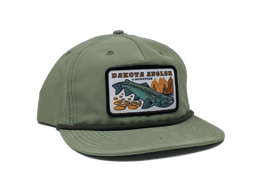 Shop Logo Patch Nylon Pinch Front Snapback Cap (C55-N) Sage/Olive Hats, Gloves, Socks, Belts