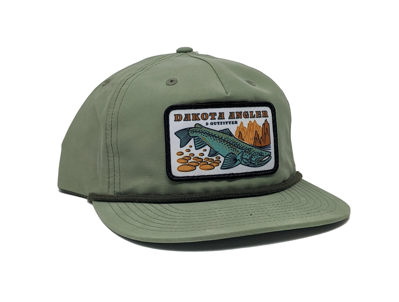 Shop Logo Patch Nylon Pinch Front Snapback Cap (C55-N) Sage/Olive Hats, Gloves, Socks, Belts