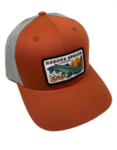 Shop Logo Patch Trucker Cap (C12-CTM) Dark Orange/Aluminum Hats, Gloves, Socks, Belts