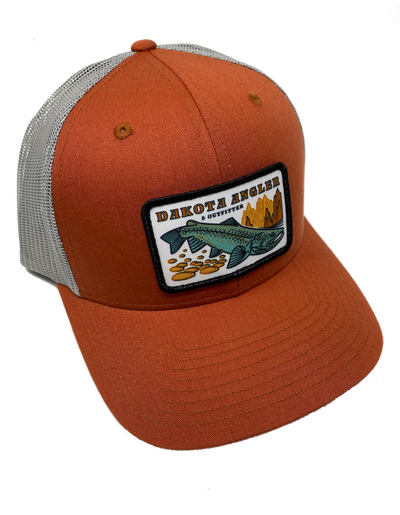 Shop Logo Patch Trucker Cap (C12-CTM) Dark Orange/Aluminum Hats, Gloves, Socks, Belts