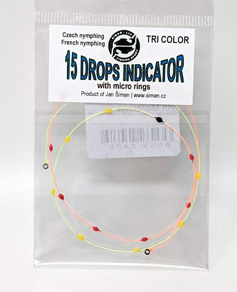 Siman 15 Drops Indicator Tri Color with microrings Fly Fishing Accessories