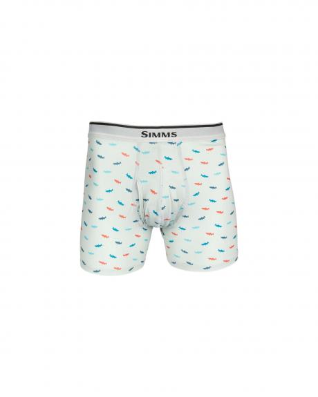 Simms Boxer Brief Trout Critter Sterling / M Layering
