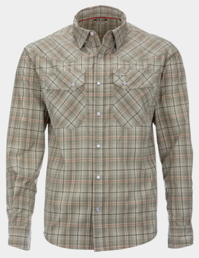 Simms Brackett Long Sleeve Fishing Shirt Dark Stone Classic Plaid / M Clothing