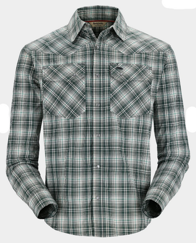 Simms Brackett Long Sleeve Fishing Shirt Forest Classic Plaid / M Clothing