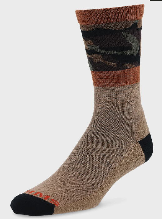 Simms Daily Sock Woodland Camo / M Hats, Gloves, Socks, Belts