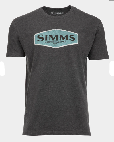 Simms Men's Logo Frame T-Shirt Charcoal Heather / M Clothing