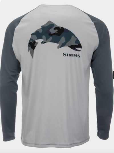Simms Men's Tech Tee (Artist Series) 605 Fly Logo Trout/Sterling/Storm / M Clothing