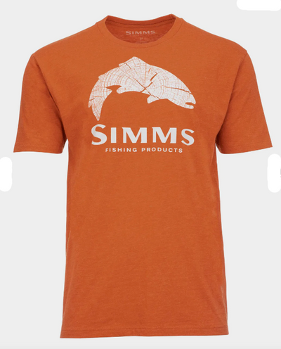 Simms Men's Wood Trout Fill T-Shirt M / Adobe Heather Clothing