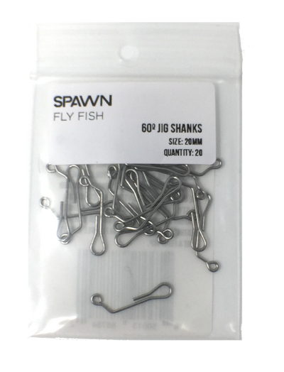 Spawn 60 Degree Jig Shanks 20 Pack 20 mm Hooks