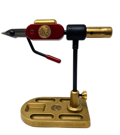 Special Edition Regal Revolution Vise Stainless Steel Jaws Bronze Pocket Base Hot Rod Red Fly Tying Vises