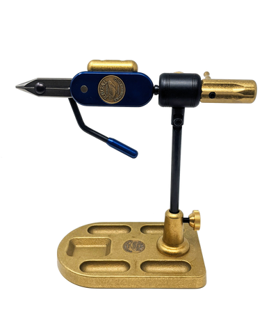 Special Edition Regal Revolution Vise Stainless Steel Jaws Bronze Pocket Base Royal Blue Fly Tying Vises