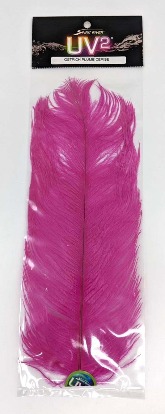 Spirit River Ostrich Plumes Cerise Saddle Hackle, Hen Hackle, Asst. Feathers