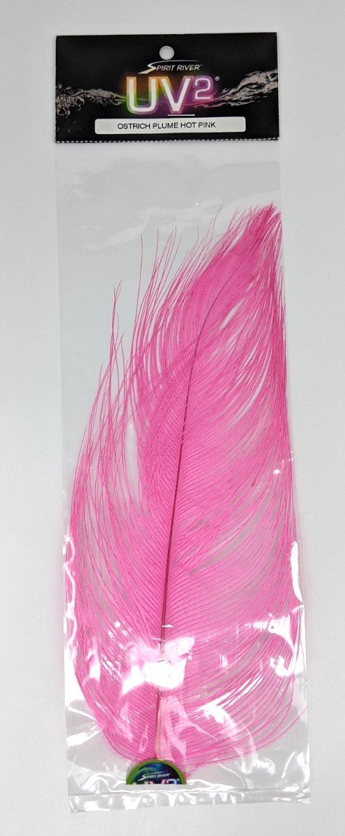 Spirit River Ostrich Plumes Hot Pink Saddle Hackle, Hen Hackle, Asst. Feathers