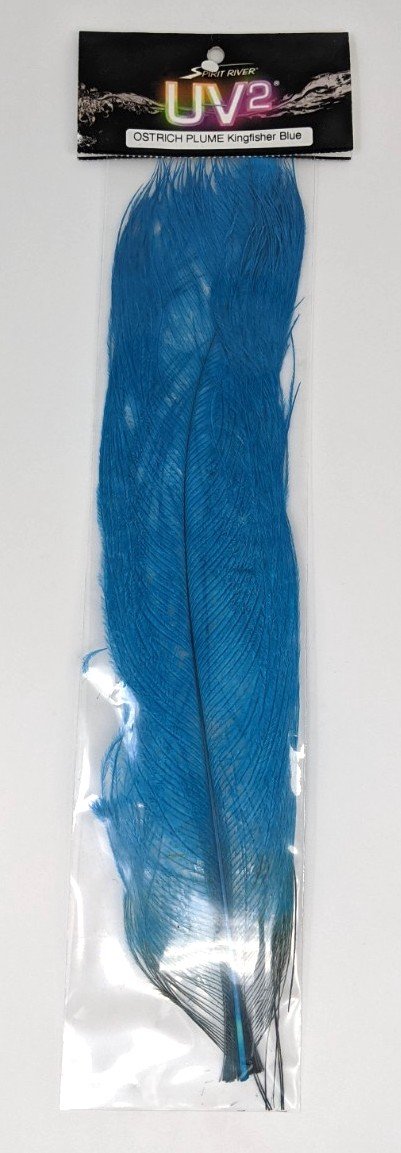 Spirit River Ostrich Plumes Kingfisher Blue Saddle Hackle, Hen Hackle, Asst. Feathers