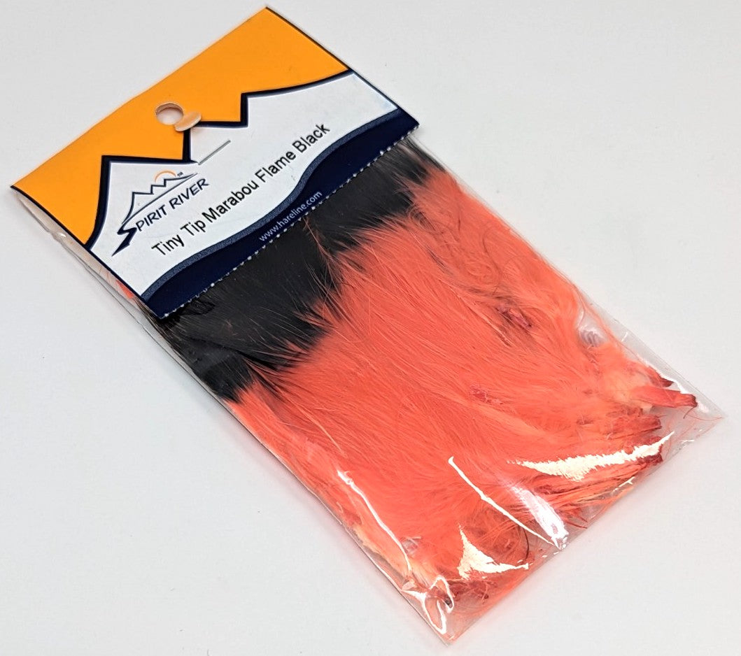 Spirit River Tiny Tip Marabou Flame Black Saddle Hackle, Hen Hackle, Asst. Feathers