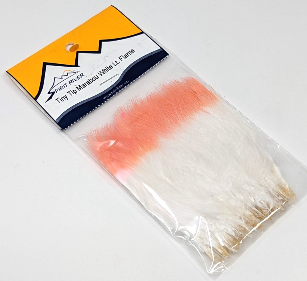 Spirit River Tiny Tip Marabou White Lt Flame Saddle Hackle, Hen Hackle, Asst. Feathers