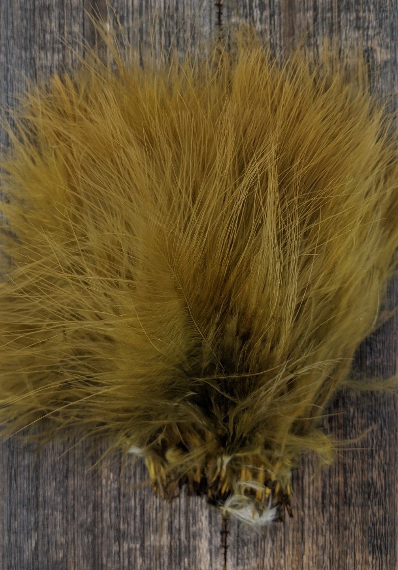 Spirit River UV2 Marabou Golden Olive Saddle Hackle, Hen Hackle, Asst. Feathers