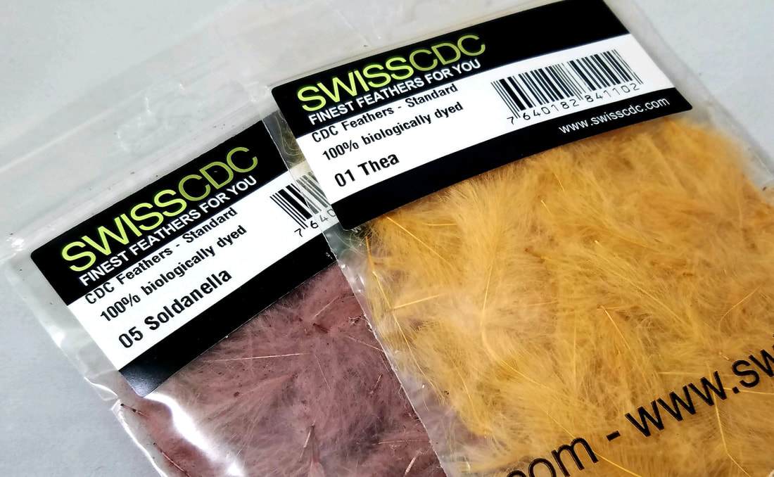 Swiss CDC 100% Natural Colors 1 Gram Thea   (Ginger) Saddle Hackle, Hen Hackle, Asst. Feathers