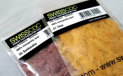 Swiss CDC 100% Natural Colors 1 Gram Thea   (Ginger) Saddle Hackle, Hen Hackle, Asst. Feathers